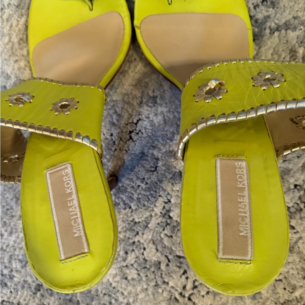 Michael Kors Lime Green Heeled Sandals - Picture 8 of 8